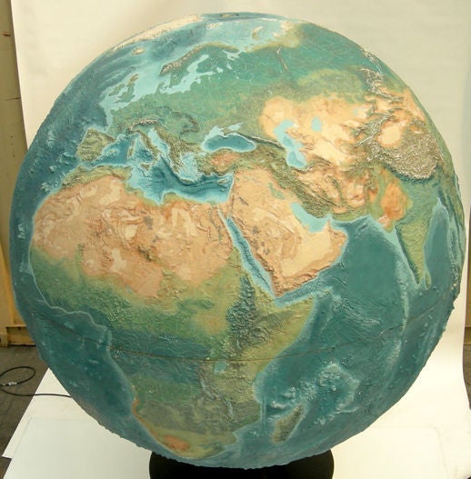 Resin Large and Impressive Motorized Topographical Globe