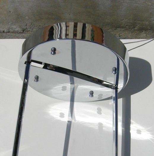 French Jean Mermoz Ocean Liner Lucite and Chrome Ceiling Fixtures
