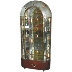 Art Deco  Curved Glass Standing Showcase