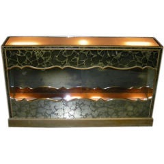 Hollywood Regency Style Lighted Mirrored Console