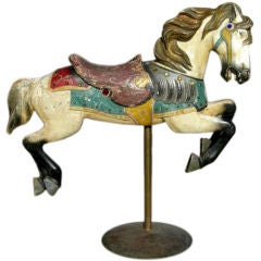 Antique Carved Carousel Horse in Original Paint by Spillman