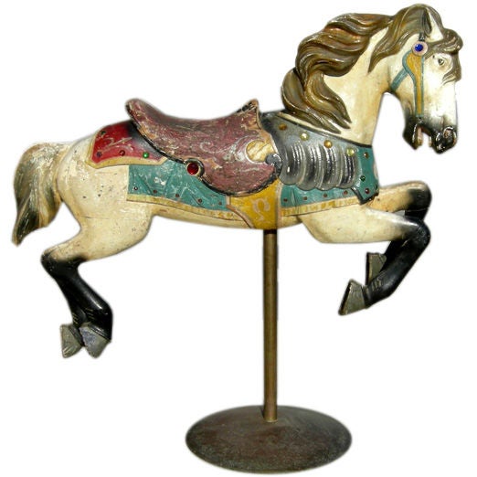 Carved Carousel Horse in Original Paint by Spillman