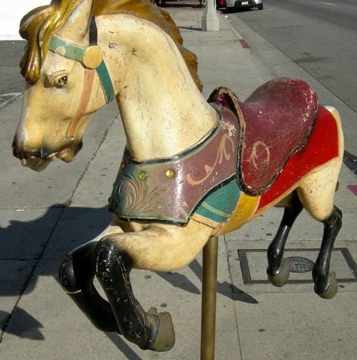 Carved Carousel Horse in Original Paint by Spillman 1