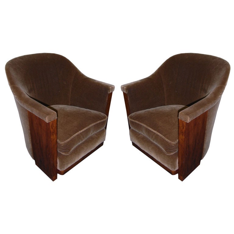 Pair of  Club chairs from the Normandy 1st class lounge