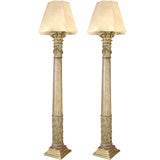 Old World Portico Column Floor Lamps