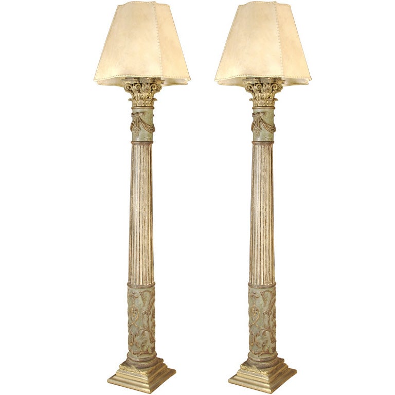 Old World Portico Column Floor Lamps at 1stDibs