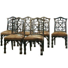 Set of 6 Chippendal Style Dining Chairs