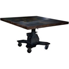 Industrial Hydraulic  Dining Table