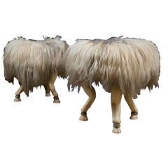 Alpine Neo-Classical Fur Stools