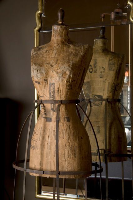 Pair of 18th Century Iron Frame Wood Dress Forms/ Mannequin