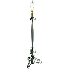 Antique Early 1900
s Wrought Iron Floor Lamp rewired