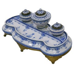 Inkwell Early 19th Century French Faience