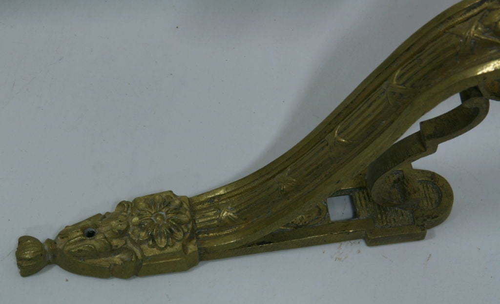 Pair 19th Century French Brass Curtain Rod Holders 3