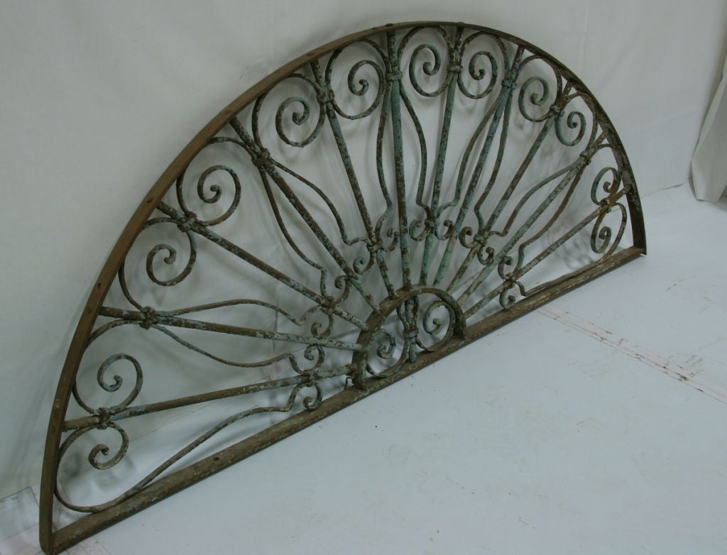 19th Century French Iron Transom  some of original paint remains ( also wall decoration, architectual,  overdoor )

28.5