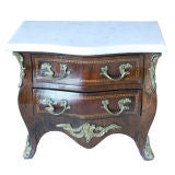 Antique Late 19th C. Miniature French Bow Front Marble top Dresser