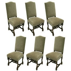 Set of Six 1920s French Mouton Dining  Chairs Stamped Paris St Antoine