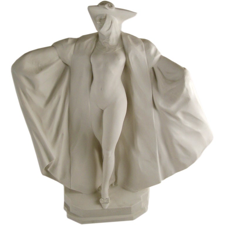 Lg. Deco Sevres Bisque Porcelain Nude ("Venetian Costume Ball")