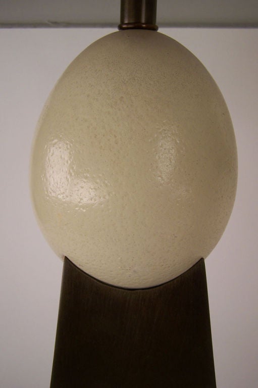 Pair of Vintage Ostrich Egg Lamps