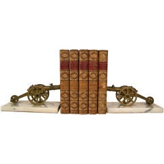 Brass and Marble Cannon Bookends