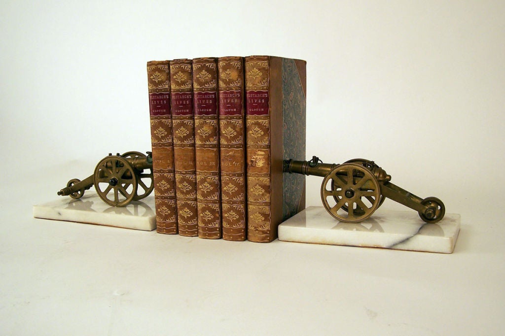 Very nice brass and marble bookends.
