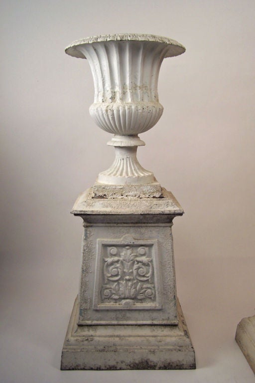 Pair of Large Zinc Garden Urns