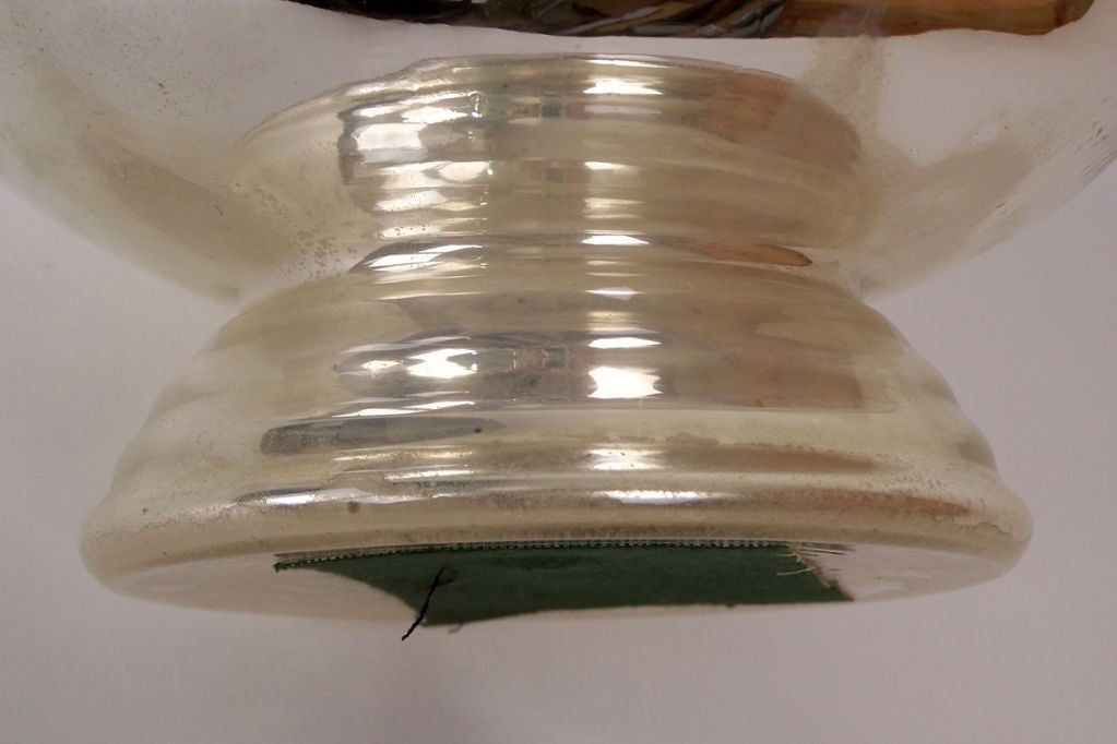 20th Century Antique Mercury Glass Footed Bowl
