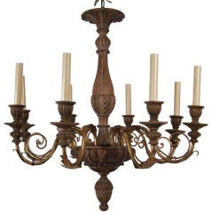 Vintage Italian Carved Wood Chandelier