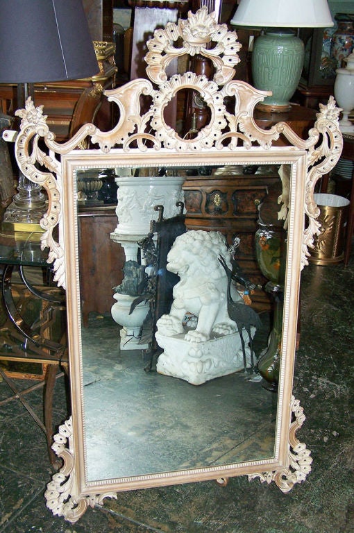 Rococo Style Carved Mirror Italian Mid Century In Excellent Condition In San Francisco, CA