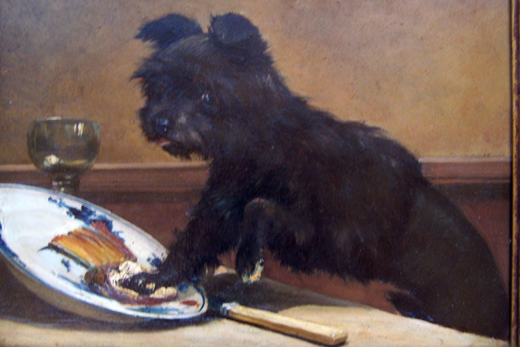 Charming Antique Dog Painting