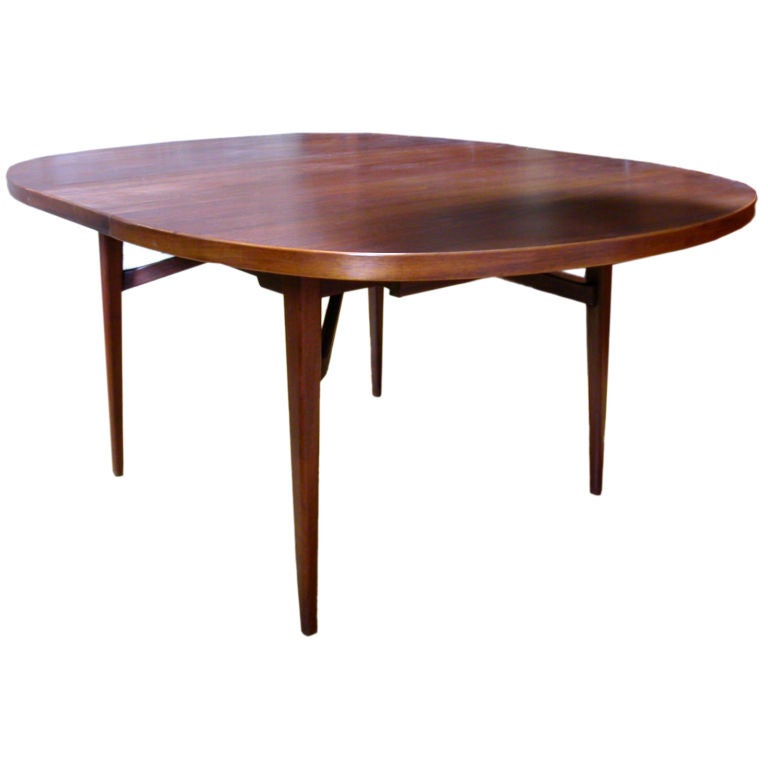 Danish Vintage Walnut Dining Table By Jens Risom For Sale