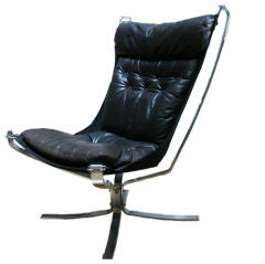 Chrome And Leather Falcon Chair By Siguard Resell
