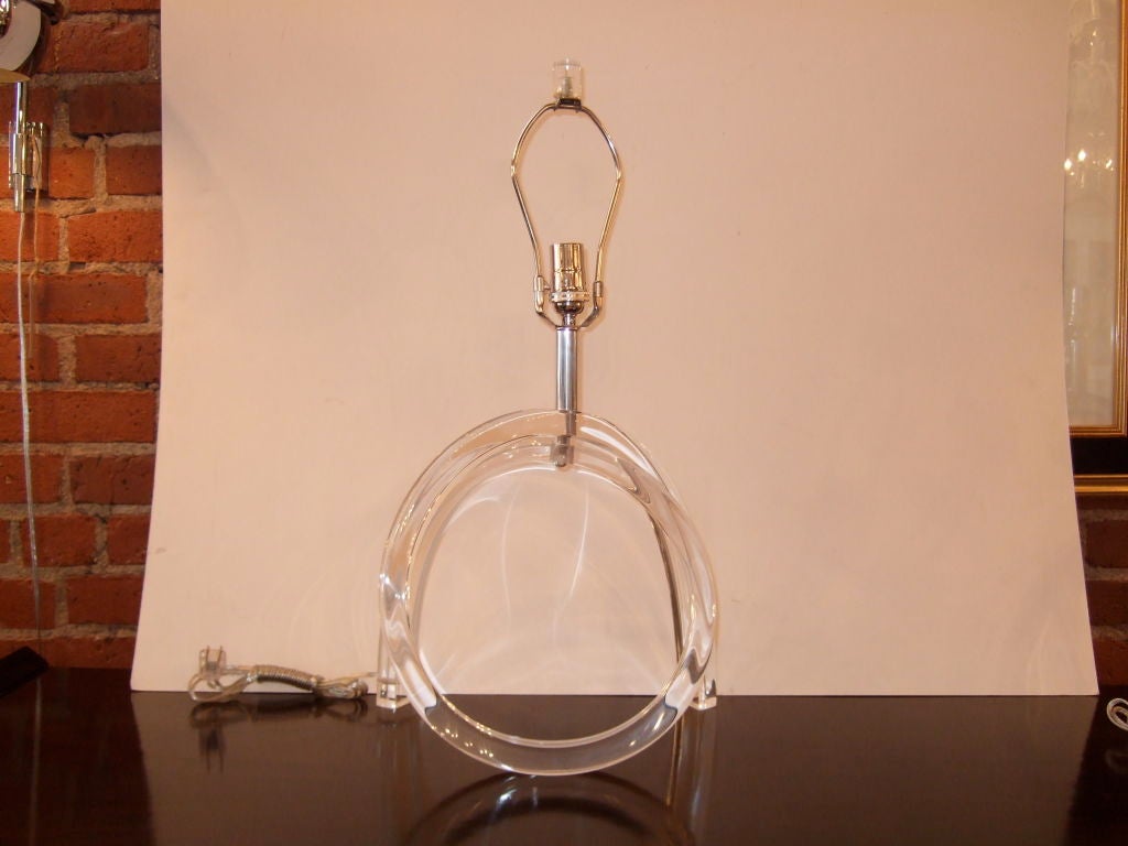 Pair of Lucite Pretzel Lamps