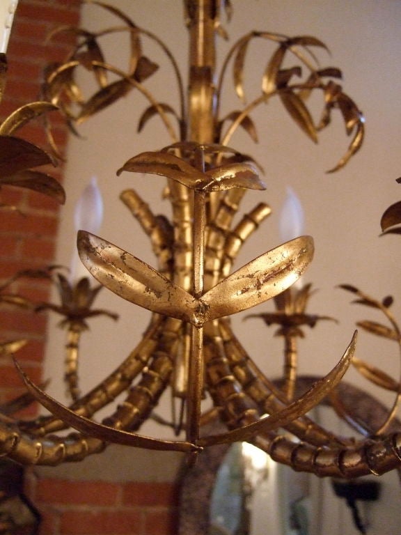 Palm & Faux  Bamboo Chandelier