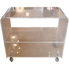 Lucite Three Tier Rolling Cart