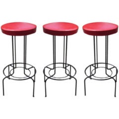 Set of 3 iron bar stools