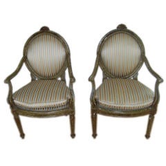 Pair of Italian painted fauteuils