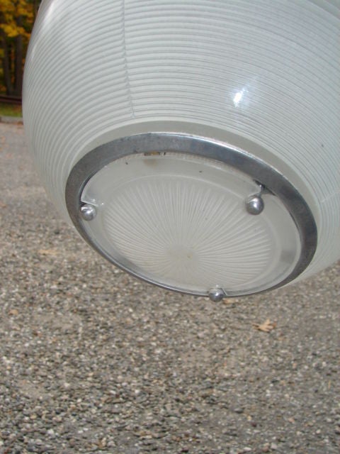 Holophane glass ball hanging light