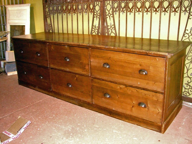 Tailors table with bronze ruler inset