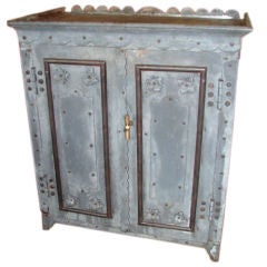 Unusual scalloped zinc cabinet