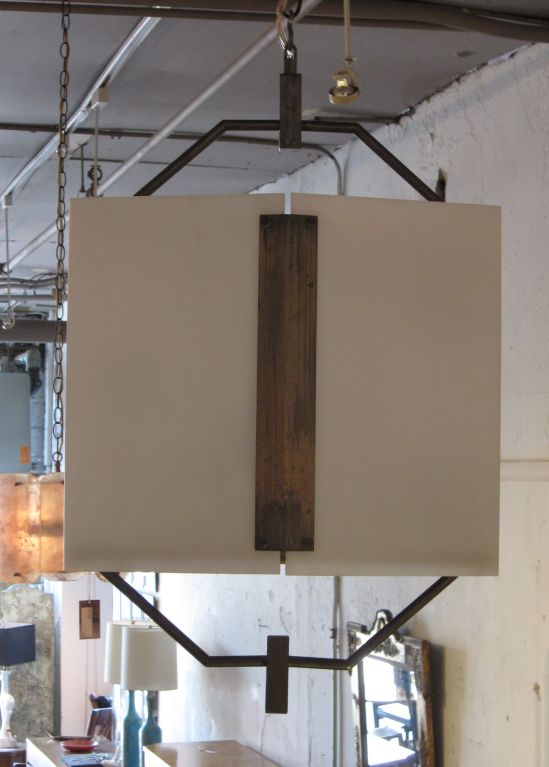 Perspex and Brass Chandelier