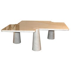 Outstanding Mangiarotti "Eros" series marble coffee table