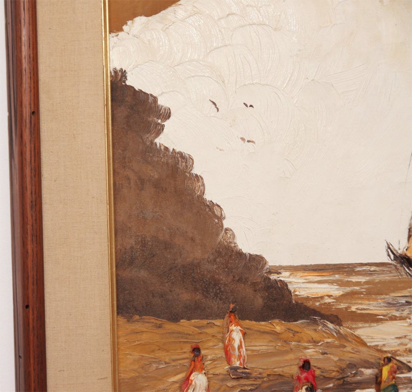 Seascape with Figures Painting by Costello Homer In Good Condition In Brooklyn, NY
