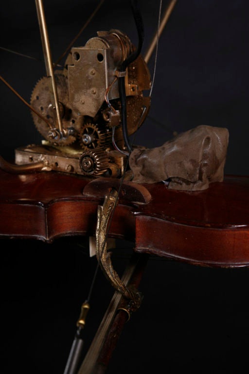 20th Century Incredible violin mechanical mobile sculpture