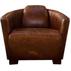 Distressed Leather Clubchair