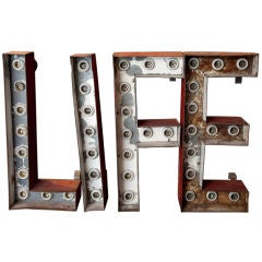 Vintage electric sign "LIFE".