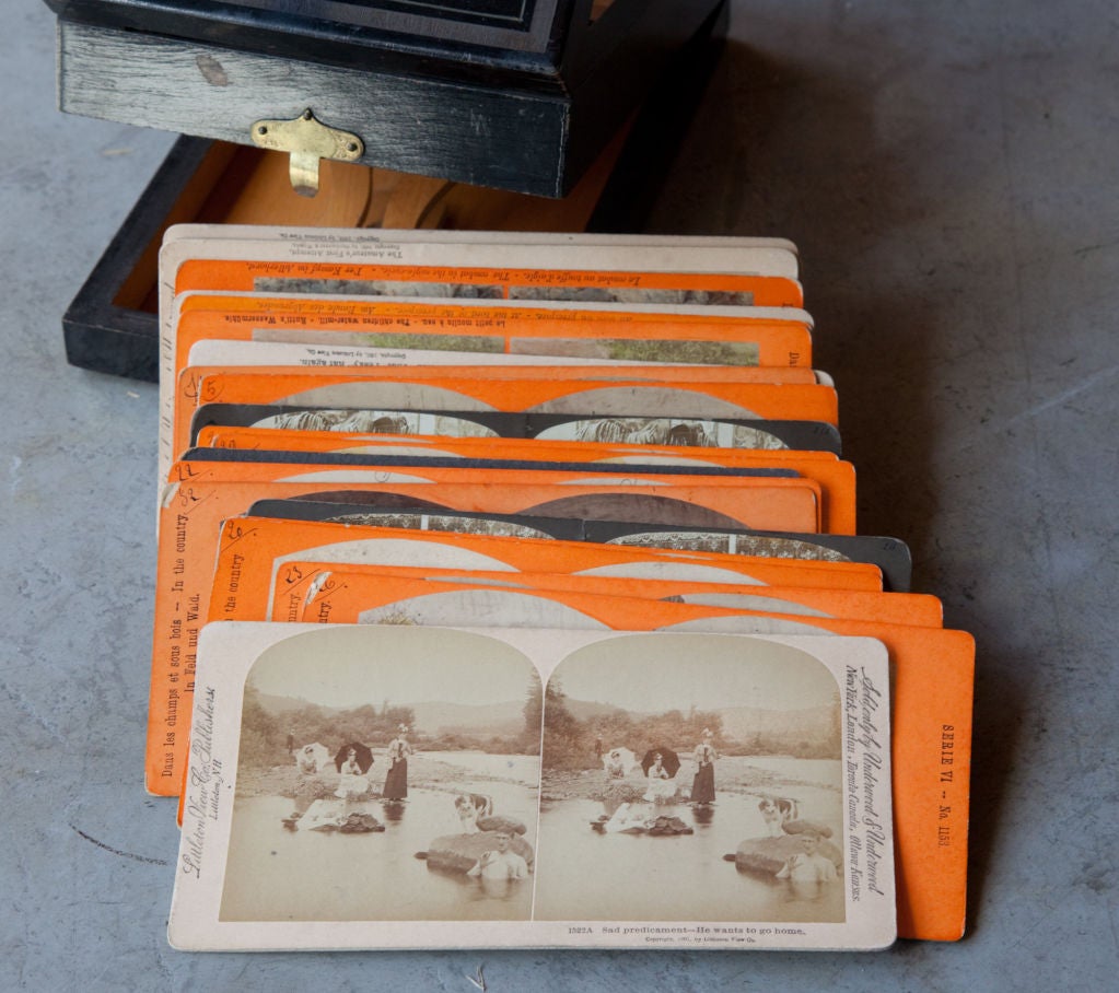 French Stereoscopic viewer + Stereo Cards