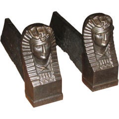Pair of  Egyptian Revival Chenets