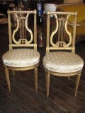 Pair of Napoleon III Painted and Gilded Side Chairs