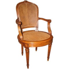 French Louis XVI Style Cane Fauteuil