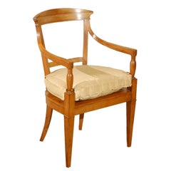 Hollyhock’s Neoclassical-Style Fruitwood Armchair